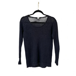 J.Crew Women’s Sweater Linen Long Sleeve Pullover Knit Dark Gray Size S